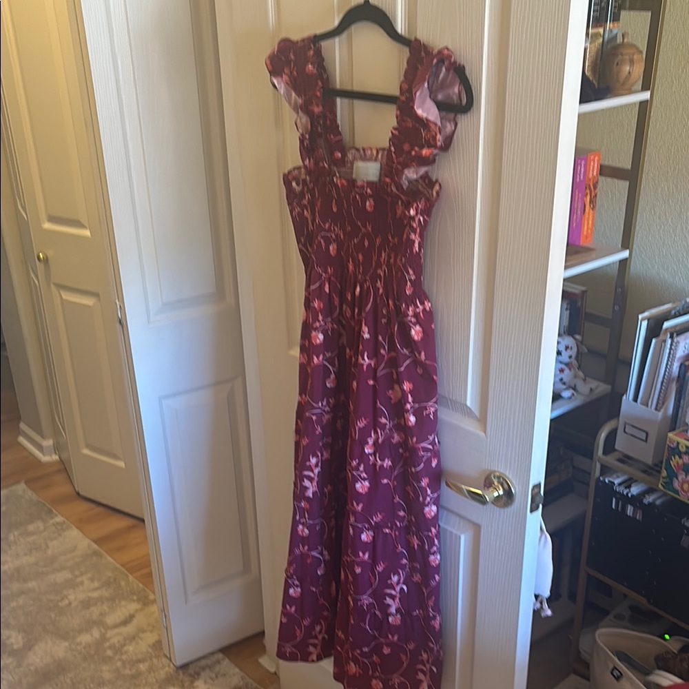 Hill House Burgundy Floral Casual Dress